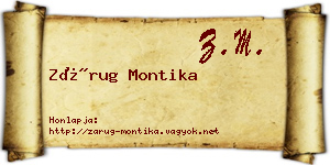 Zárug Montika névjegykártya